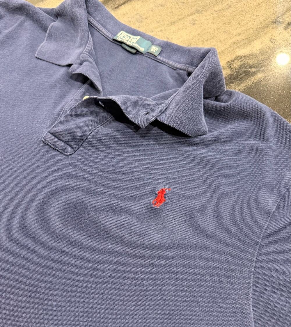 Polo Ralph Lauren Mens 2XB Navy Blue Red Pony Pique Big Tall Preppy Golf Cotton